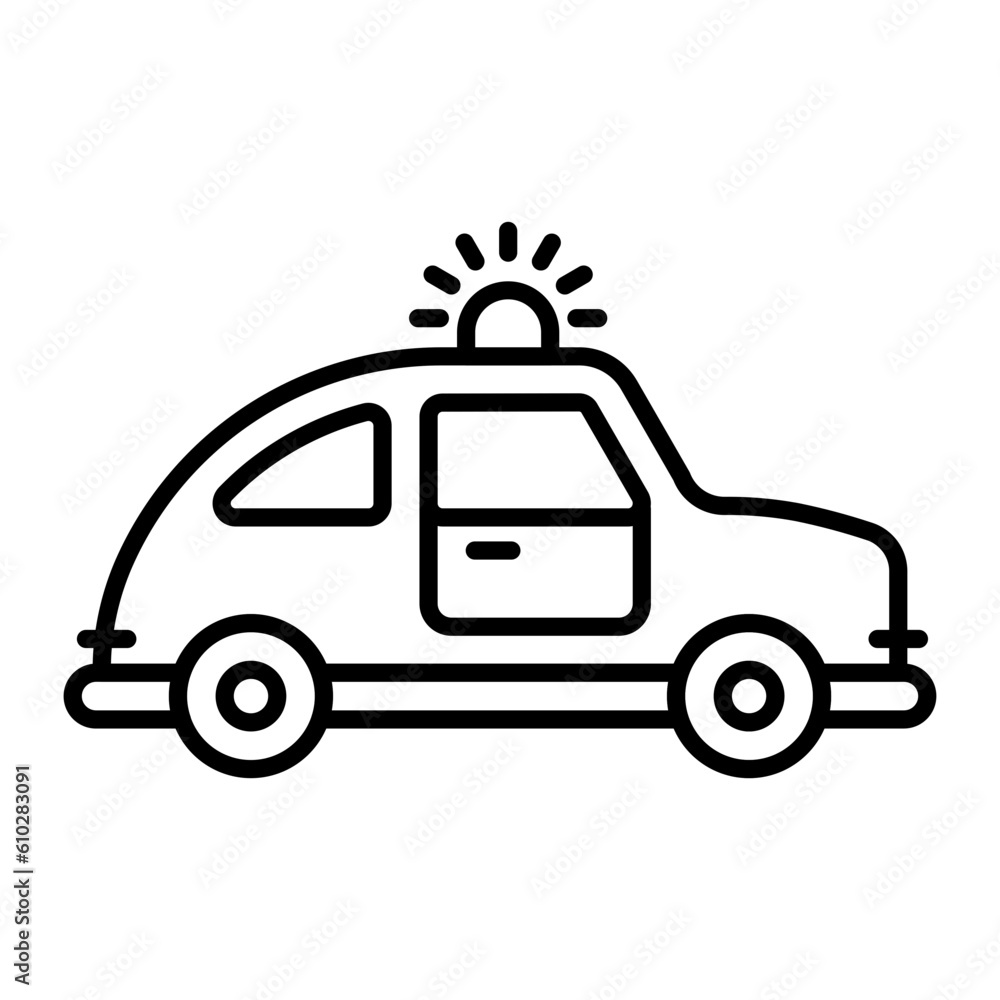 Obraz premium Police Car Outline Icon