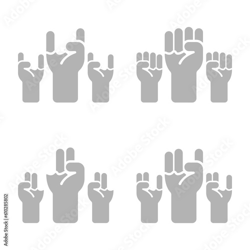 fists icon, work on a white background, vector illustration