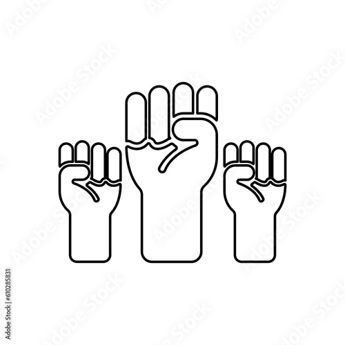 fists icon, work on a white background, vector illustration