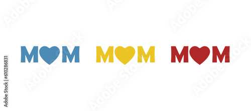 I love mom icon, vector illustration