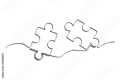 simple vector sketch puzzle single one line art, continuous
