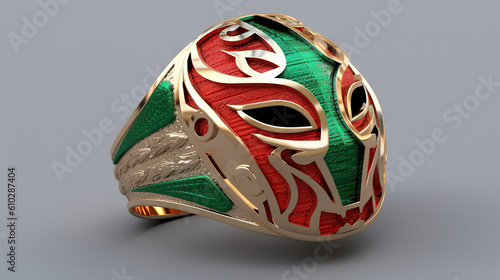 Ring of Lucha Libre wrestling mask. Generative AI.
