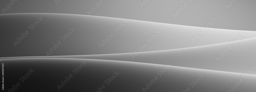 Gray elegant abstract panoramic background with soft flowing curves or waves with copy space for text, grain effect Gray elegant abstract panoramic background with soft flowing curves or waves with copy space for text, grain effect