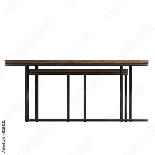 coffee table isolated on transparent background  3D illustration  cg render 