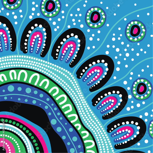 Dot art design of Aboriginal origin on a vector background