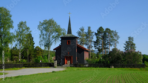 Ask Chapel near Honefoss, Buskerud, Norway photo