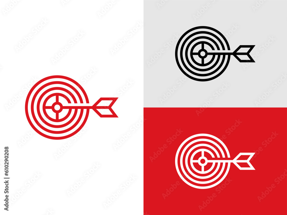 Red target logo design icon vector template Red target logo design icon vector template