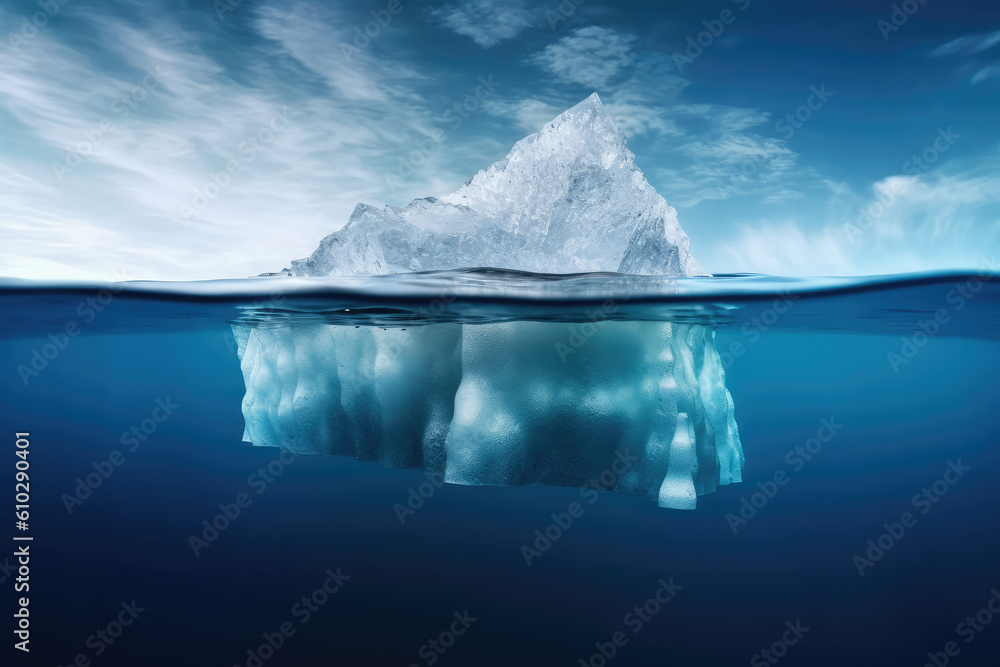 Icebergs in the sea.