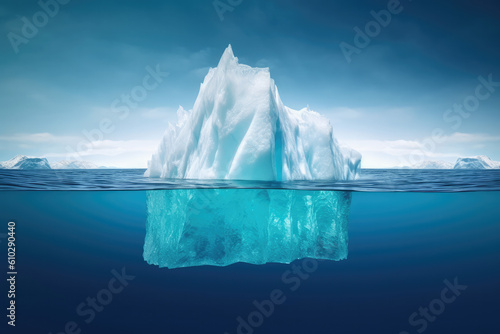 Icebergs in the sea.