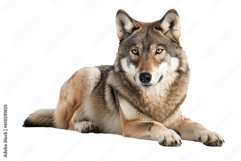 Wolf On Isolated Transparent Background, Png. Generative AI