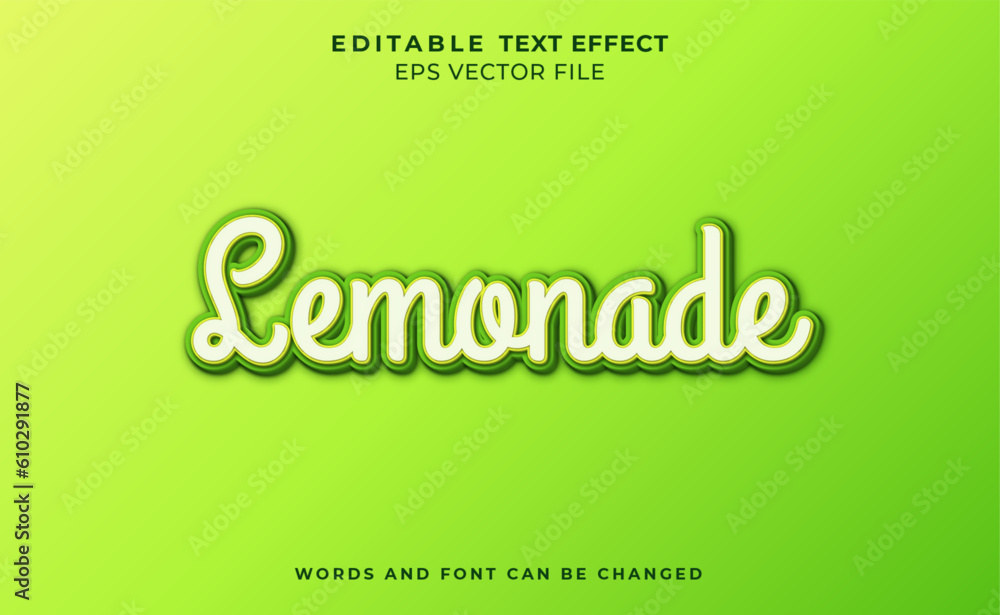 3d lemonade text effect	