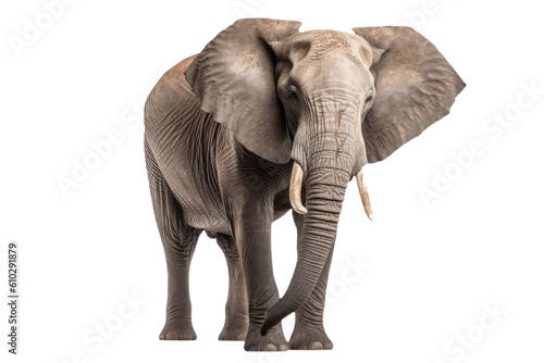 African Elephant On Isolated Transparent Background  Png. Generative AI
