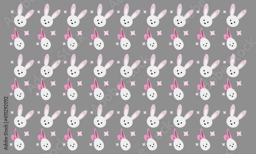 Fotografiet Rabbit Bunny print seamless texture pattern vector illustration