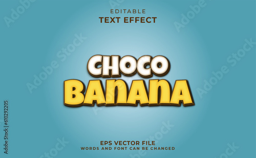 3d choco banana text effect	