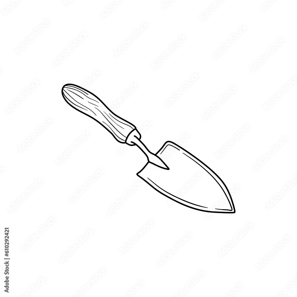 Trowel icon. Hand drawn vector illustration. Trowel icon. Hand drawn vector illustration.