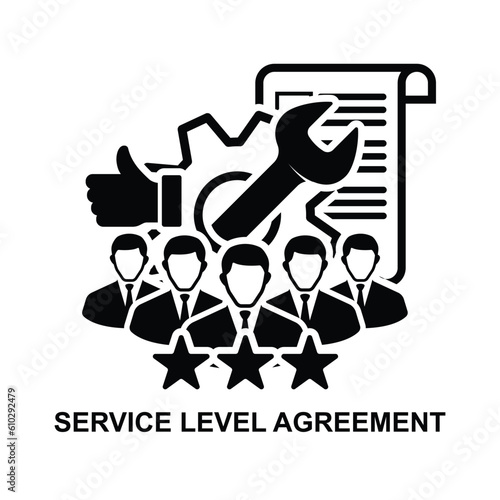 SLA icon. Service level agreement icon isolated on background vector illustration.