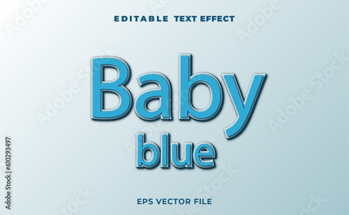 3d baby blue text effect	