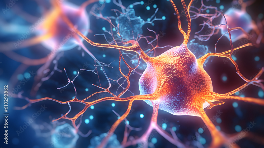 Intricate Neural Connections: Macro Close-Up of Neurons and Synapse-like Structures in Brain Chemistry. Generative AI Intricate Neural Connections: Macro Close-Up of Neurons and Synapse-like Structures in Brain Chemistry. Generative AI