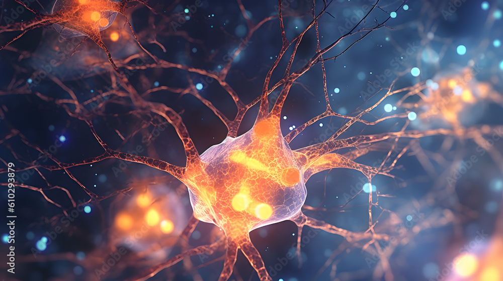 Intricate Neural Connections: Macro Close-Up of Neurons and Synapse-like Structures in Brain Chemistry. Generative AI Intricate Neural Connections: Macro Close-Up of Neurons and Synapse-like Structures in Brain Chemistry. Generative AI