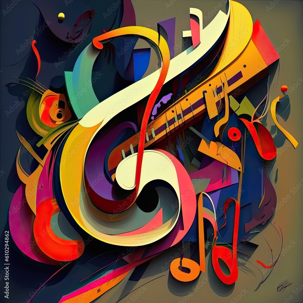 An abstract illustration inspired by musical notes - Artwork 16