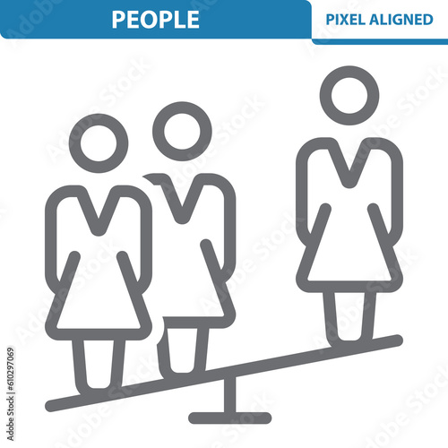 People Icon. Woman, Women, Businesswoman, Businesswomen, Seesaw, Boss, Manager, Business People