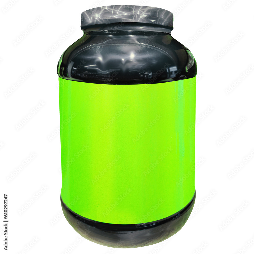 Premium Vector  Whey protein container. black protein jar. can