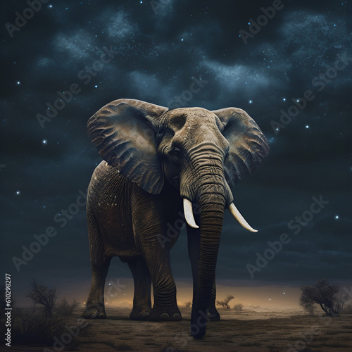 Midnight photography of majestic animals