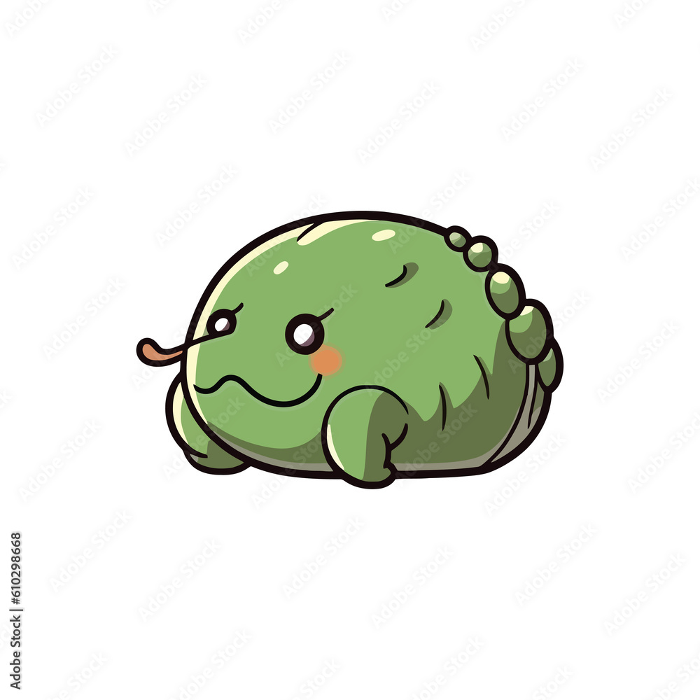 Garden Companion: Cute 2D Slug Illustration Garden Companion: Cute 2D Slug Illustration