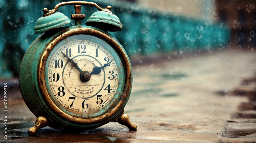 Broken old clock still showing the correct time twice a day, generative ai Broken old clock still showing the correct time twice a day, generative ai