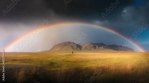 Rainbows on the grassland.