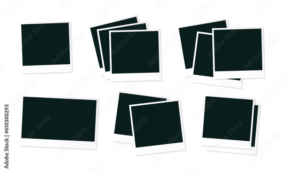 Blank Empty Polaroid Picture Frames Vector Icon Set Transparent PNG Template Blank Empty Polaroid Picture Frames Vector Icon Set Transparent PNG Template