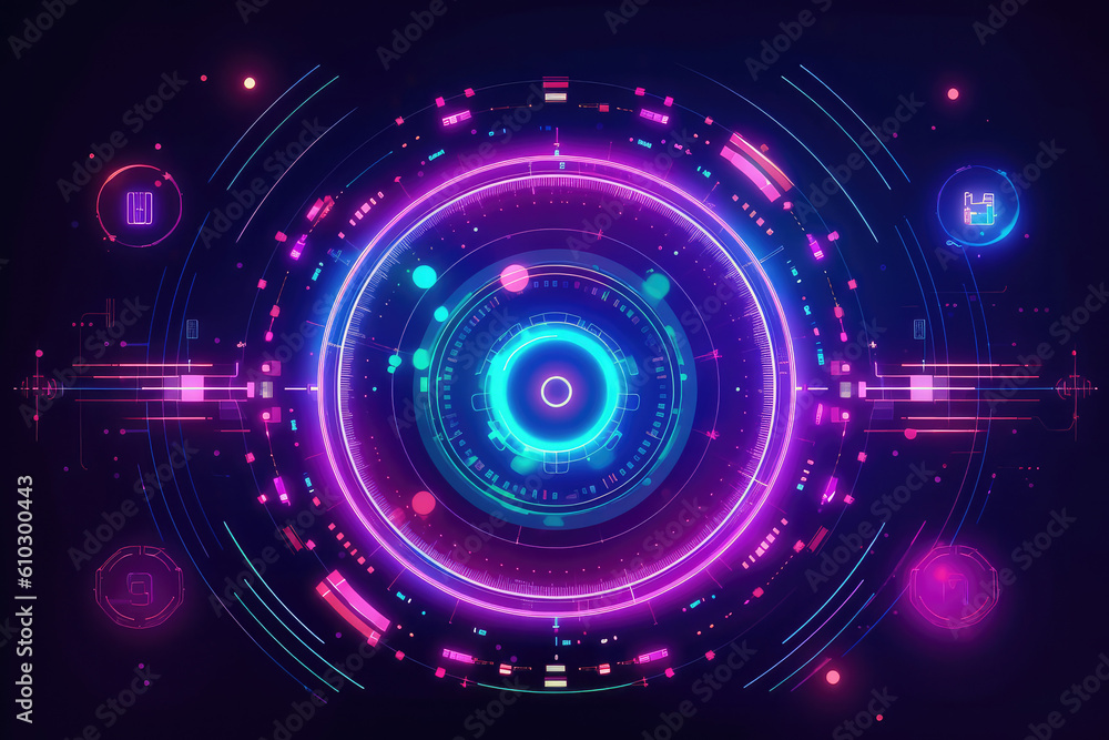 Colorful glowing circular pattern. Colorful glowing circular pattern.
