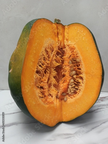 Fleshy yellow fruit with its seeds