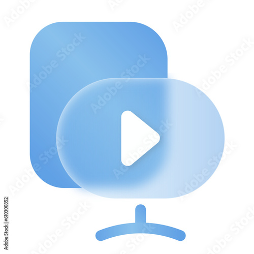 Play Multimedia Glassmorphism Icons and Symbol Png Svg Illustrator