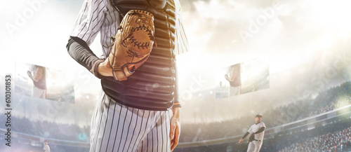 Photography Professional baseball player in action on grand arena