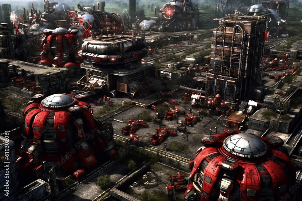 Fototapeta premium Abstract Real Time Strategy Game Art Background Generative AI