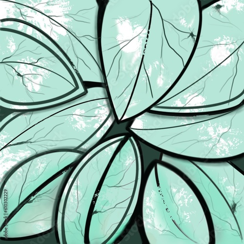 Alternate or spiral leaves pattern or background 