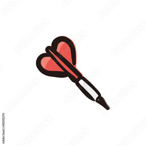 Darts - Gambling icon/illustration (Hand-drawn line, colored version)