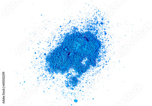 blue paint pigment powder isolated on tranparent background png