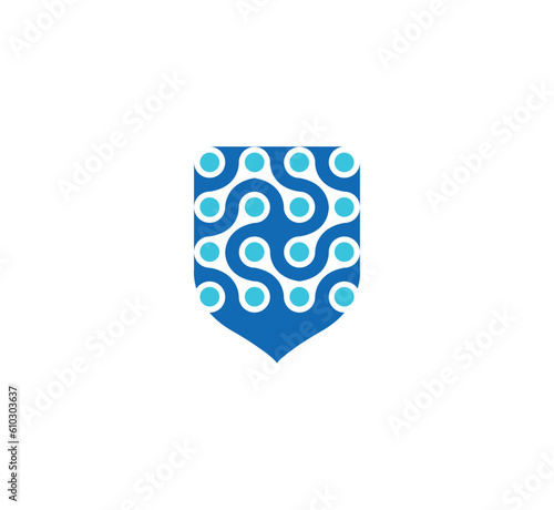  logo A shield concept for the logo of a business company specialized in cyber security and technology