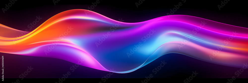 Vibrant Motion Background: Abstract 3D Render with Iridescent Curved Wave for Engaging Designs Vibrant Motion Background: Abstract 3D Render with Iridescent Curved Wave for Engaging Designs