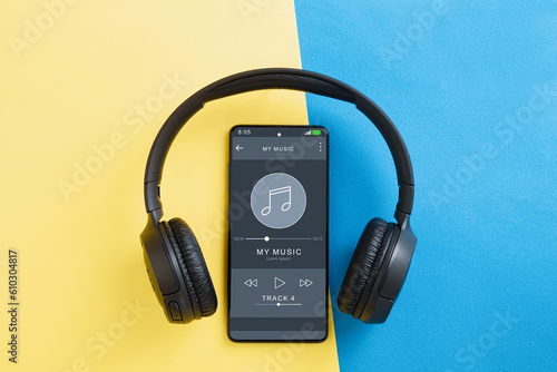 Music player in phone, wireless headphones and phone
