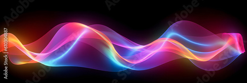 Vibrant Motion Background: Abstract 3D Render with Iridescent Curved Wave for Engaging Designs