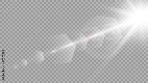 Vector transparent sunlight special lens flare light effect. Stock royalty free vector illustration. PNG	