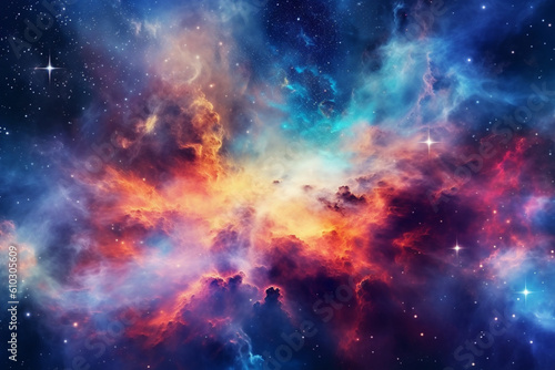 Colorful galaxy background. Fantastic cosmos. AI generated