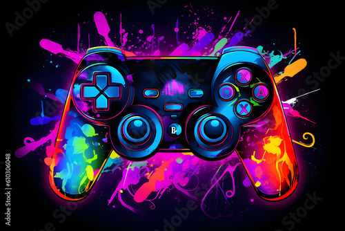Gamer Pad, Abstract Game Neon Pad, Gamer Wallpaper
