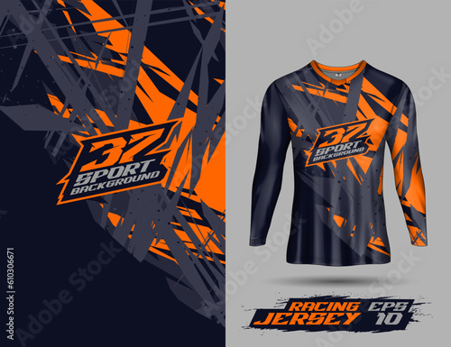 Shirt template abstract background for extreme jersey team, racing, cycling, leggings, football, gaming and sport livery.