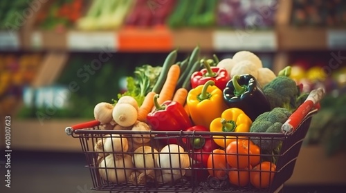 cart with vegetables. Generative AI
