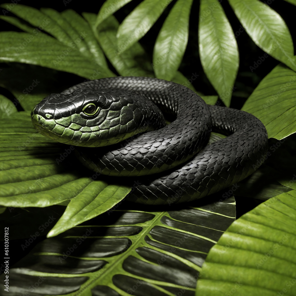 snake in the jungle created with Generative AI technology snake in the jungle created with Generative AI technology