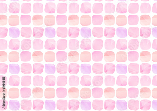  手描きのタイルパターン ピンク